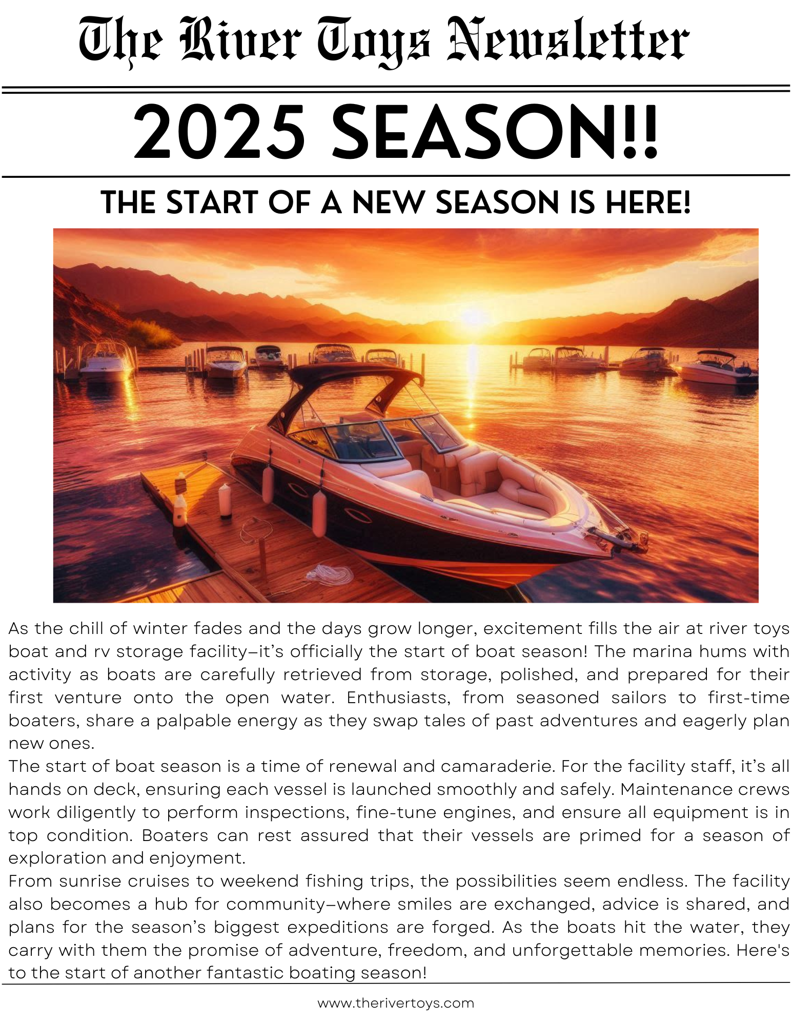 The River Toys Newsletter